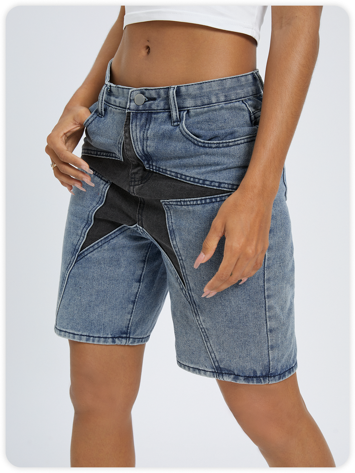 Street Blue Denim Bottom Shorts