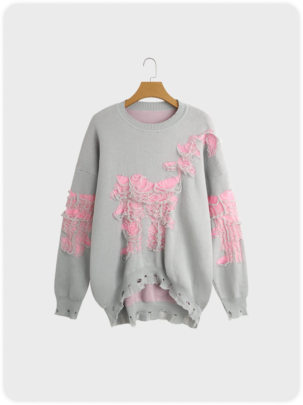 Knitted Hollow Out Long Sleeve Sweater