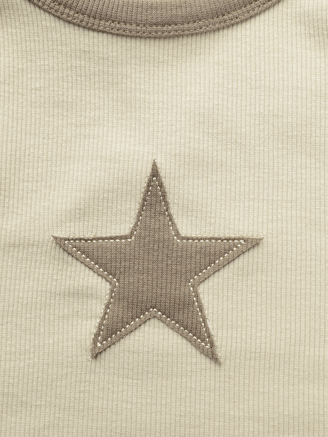 【Final Sale】Crew Neck Color Block Star Long Sleeve T-Shirt