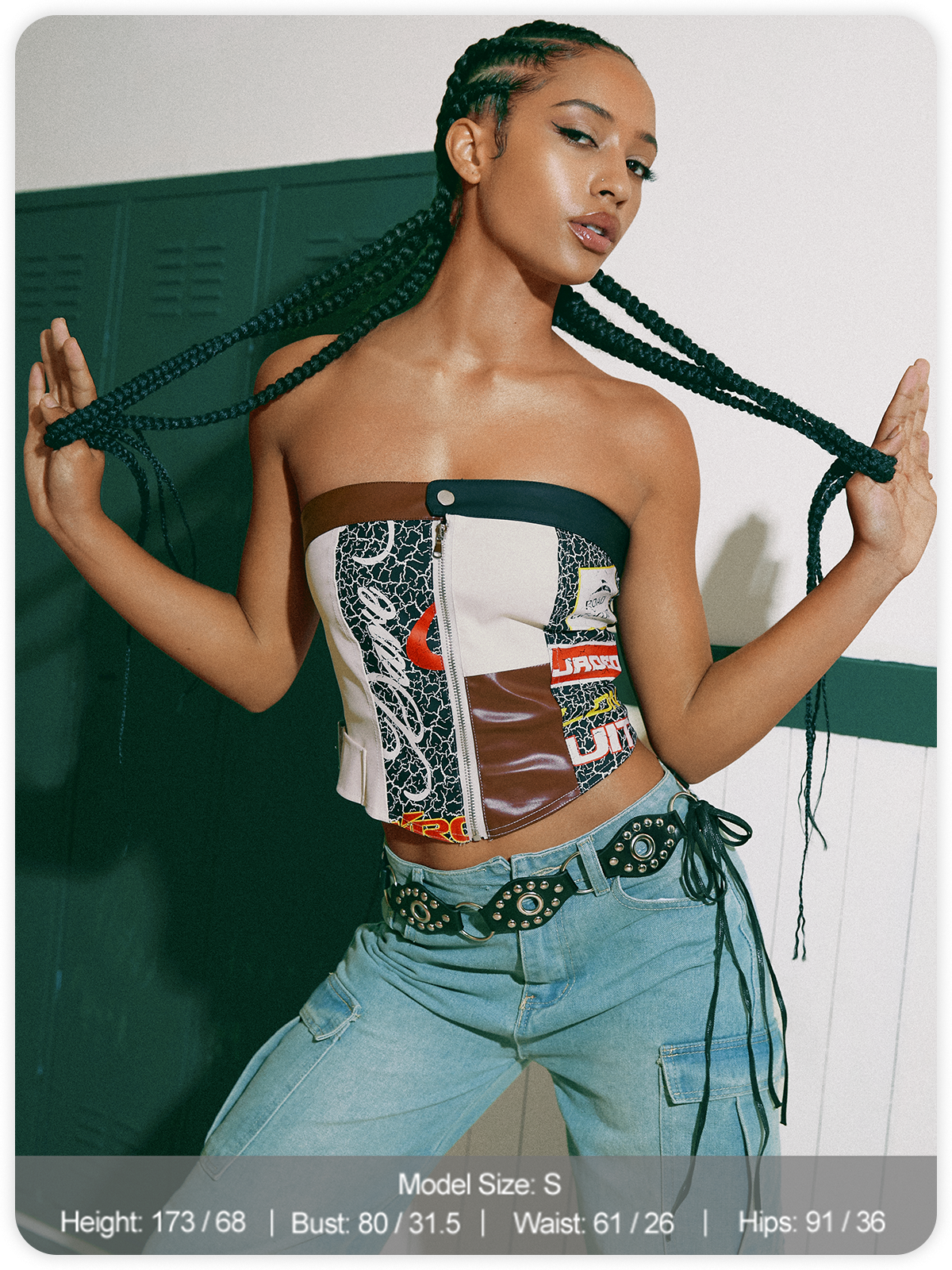 Zip Up Tube Color Block Cami Top
