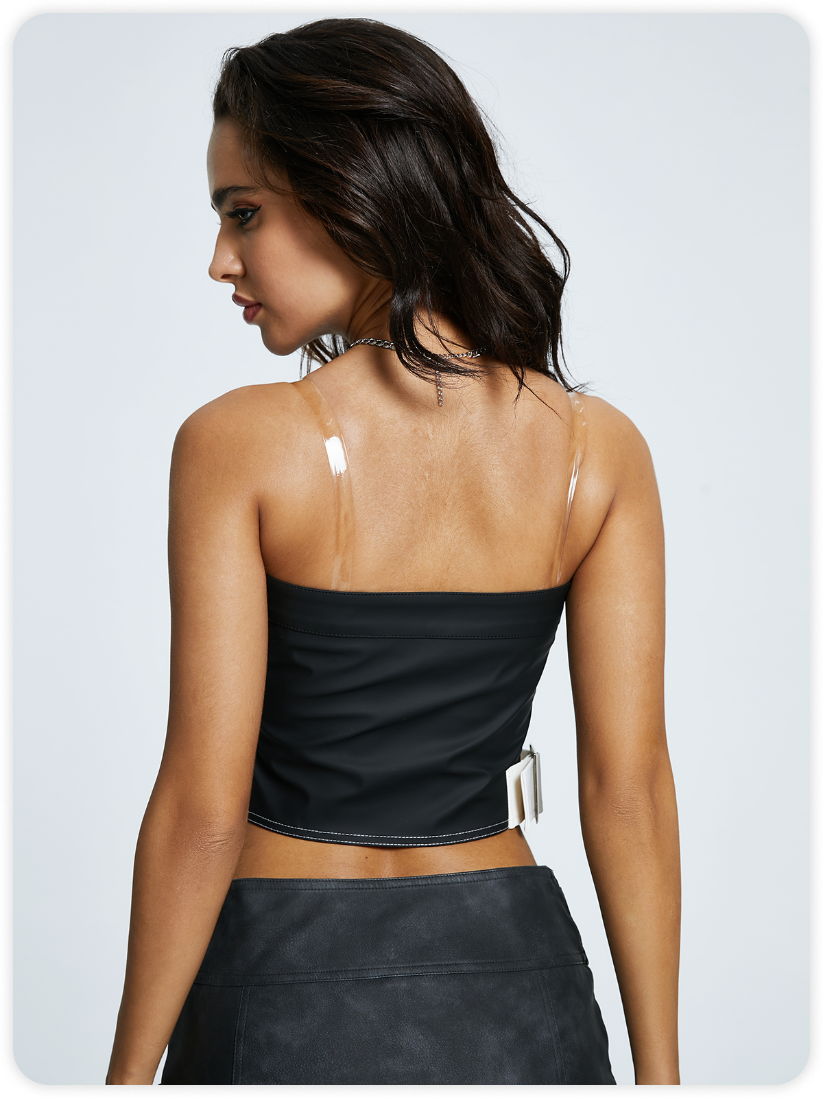 Zip Up Tube Color Block Cami Top