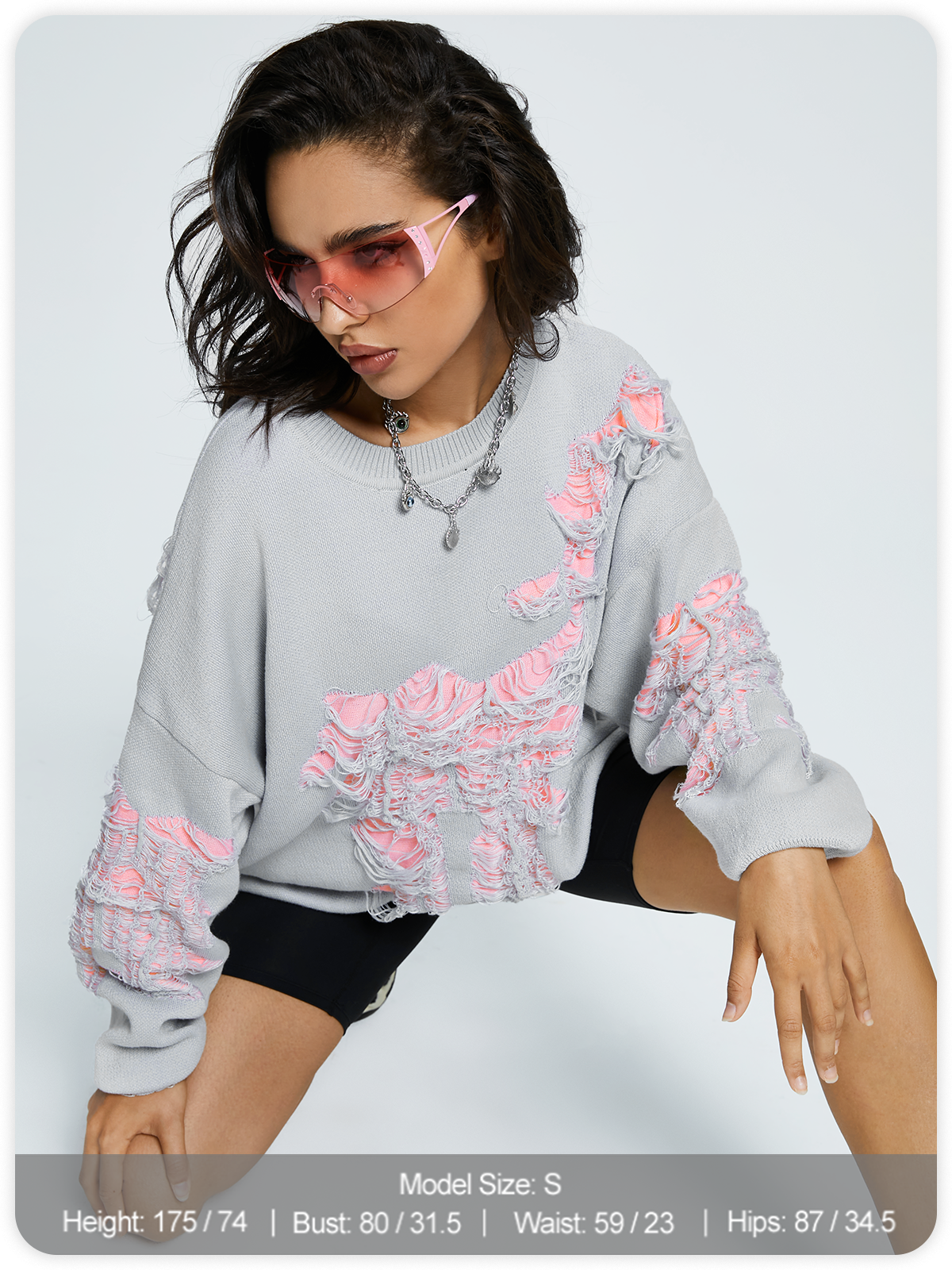 Knitted Hollow Out Long Sleeve Sweater