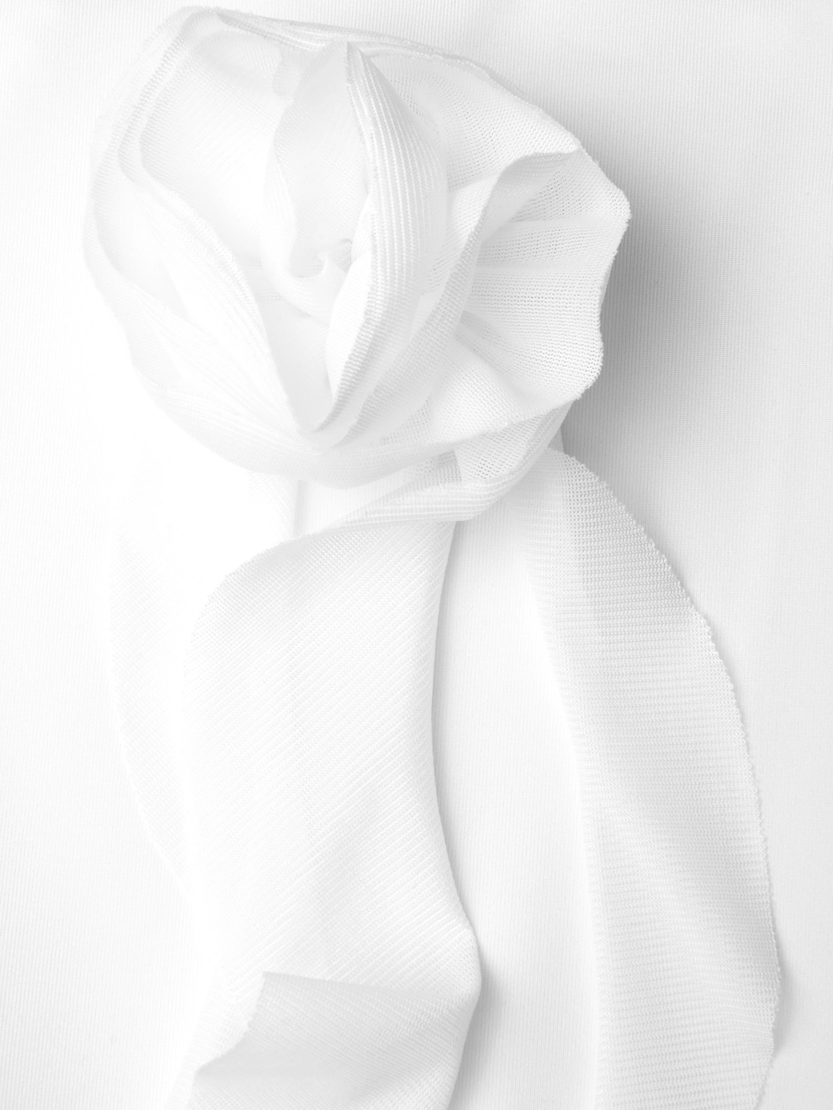 3D Flower Off-shoulder Plain Top With Skirt Two-Piece Set