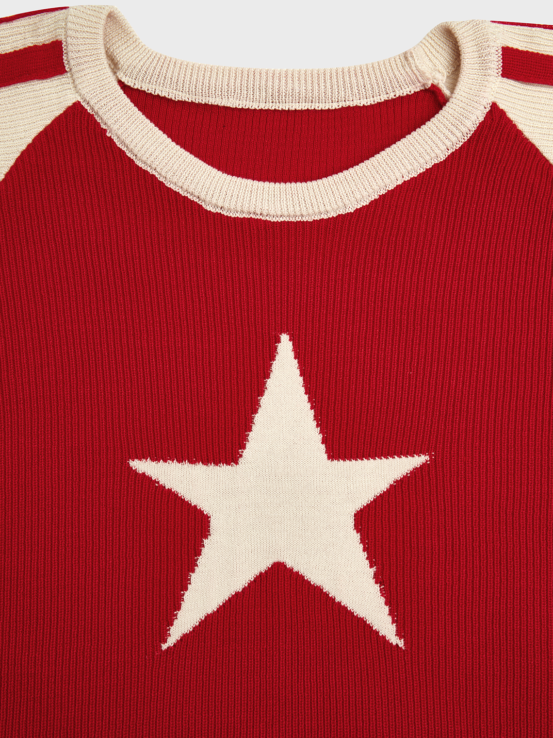 【Final Sale】Crew Neck Star Long Sleeve Sweater