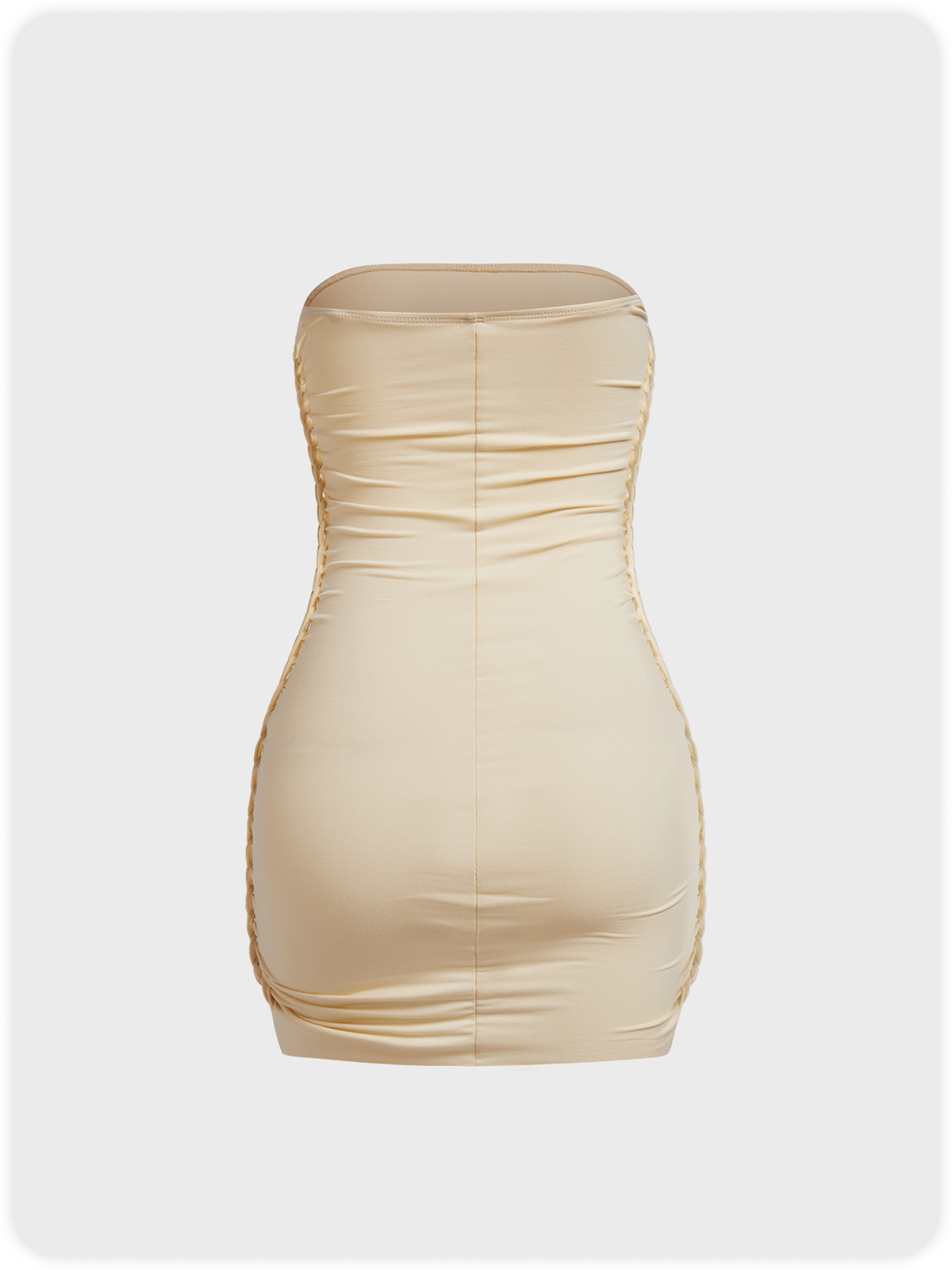 Cut Out Strapless Plain Sleeveless Short Dress
