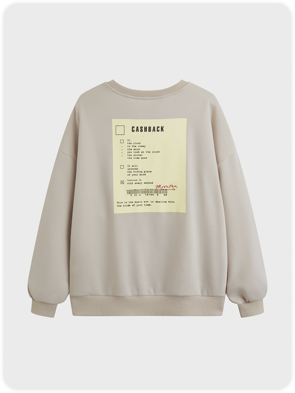 Crew Neck Text Letters Long Sleeve Sweatshirt