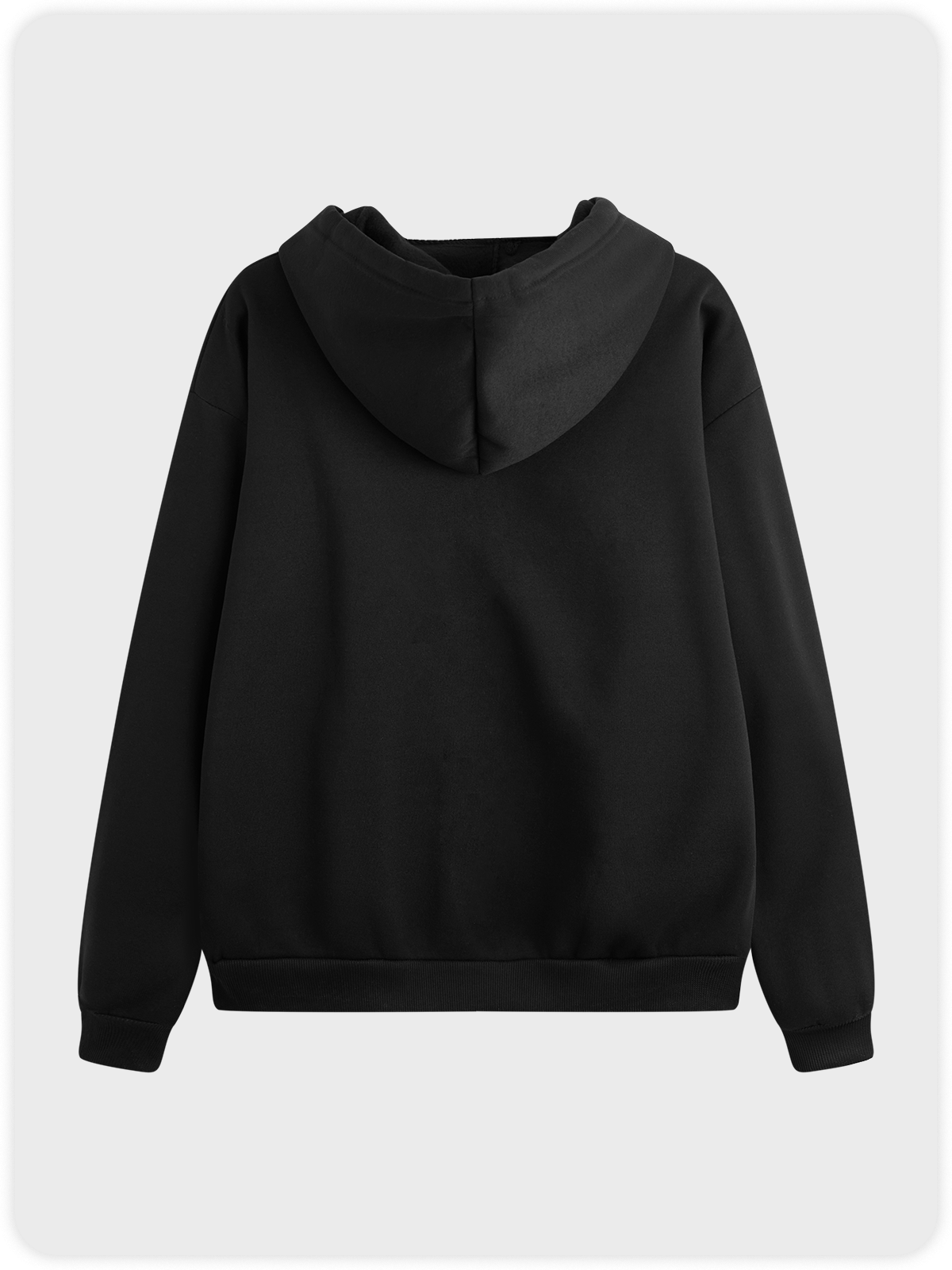 Cross Pocket Plain Long Sleeve Hoodie