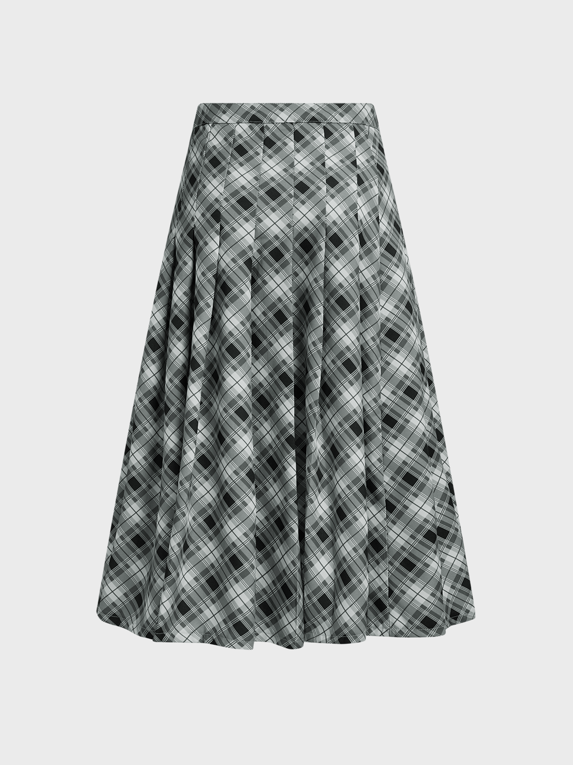 Plaid Pleated Maxi Skirt