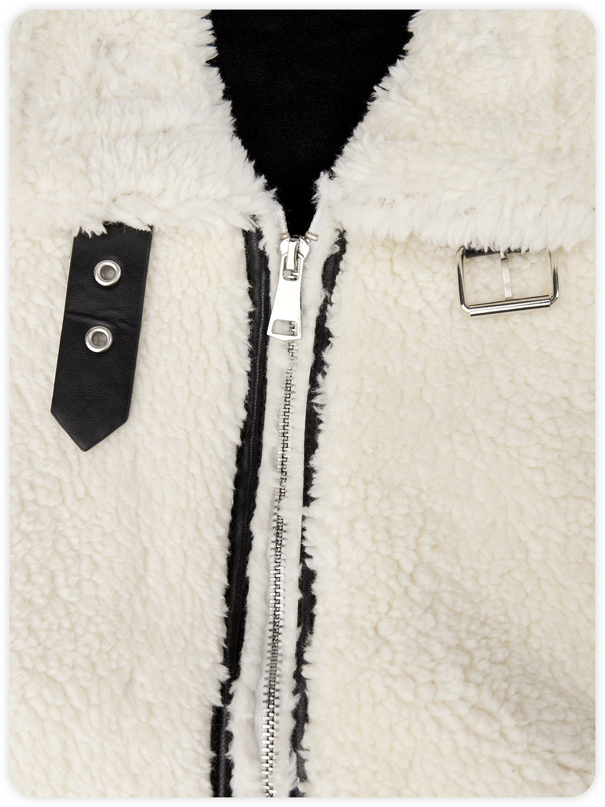 Fuzzy Shawl Collar Plain Long Sleeve Coat
