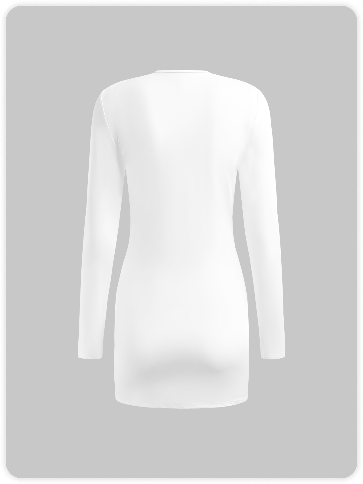 Cut Out Plain Long Sleeve Short Dress