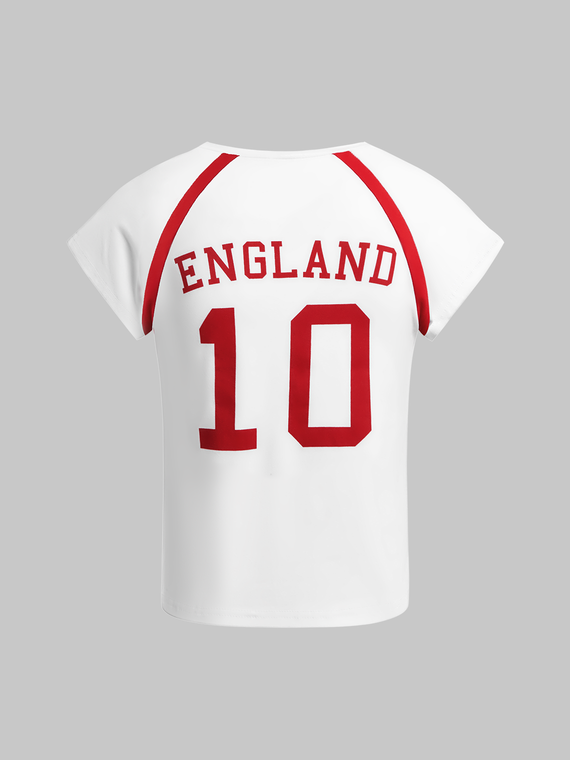 England V Neck Text Letters Short Sleeve T-Shirt