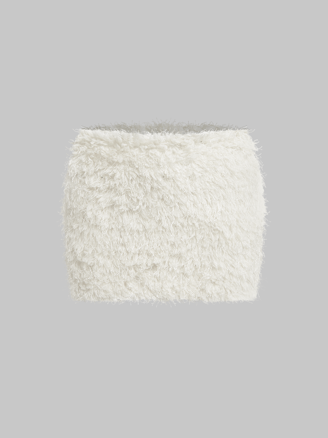 Fuzzy Plain Tube Top With Skirt Two-Piece Set