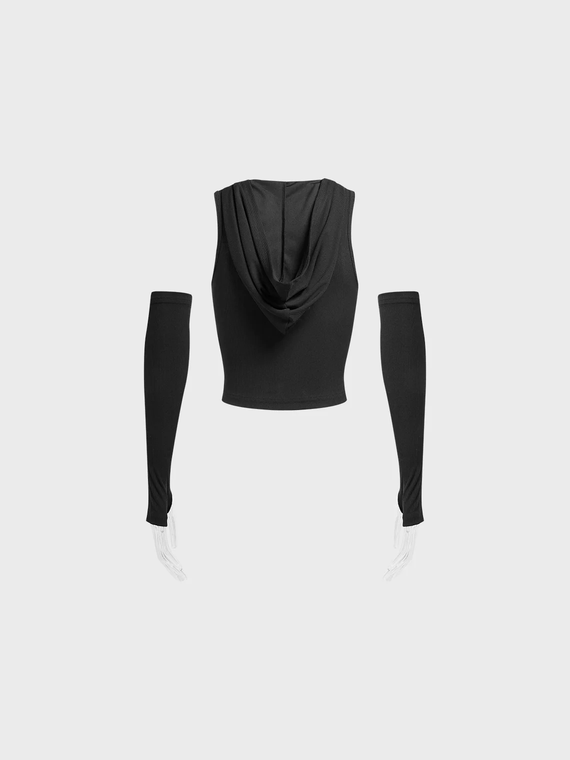 Cut Out Hooded Plain Tank Top
