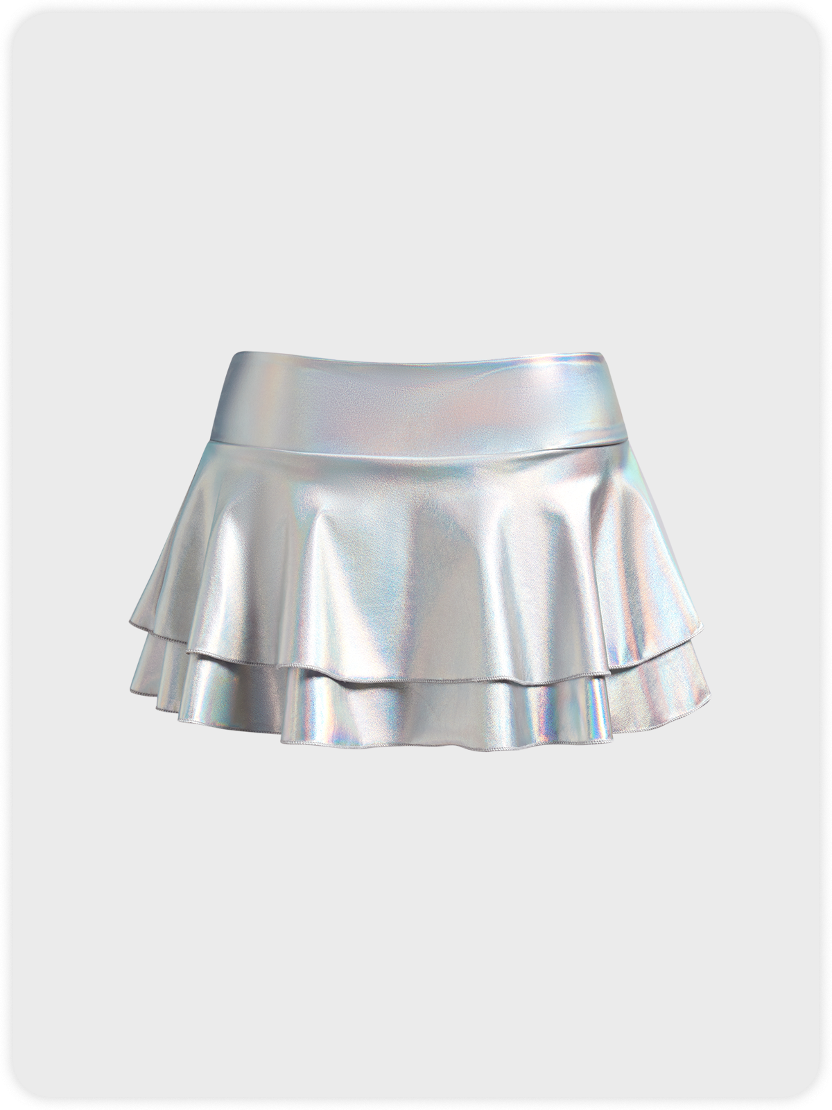 MetallicPlain Short Skirt