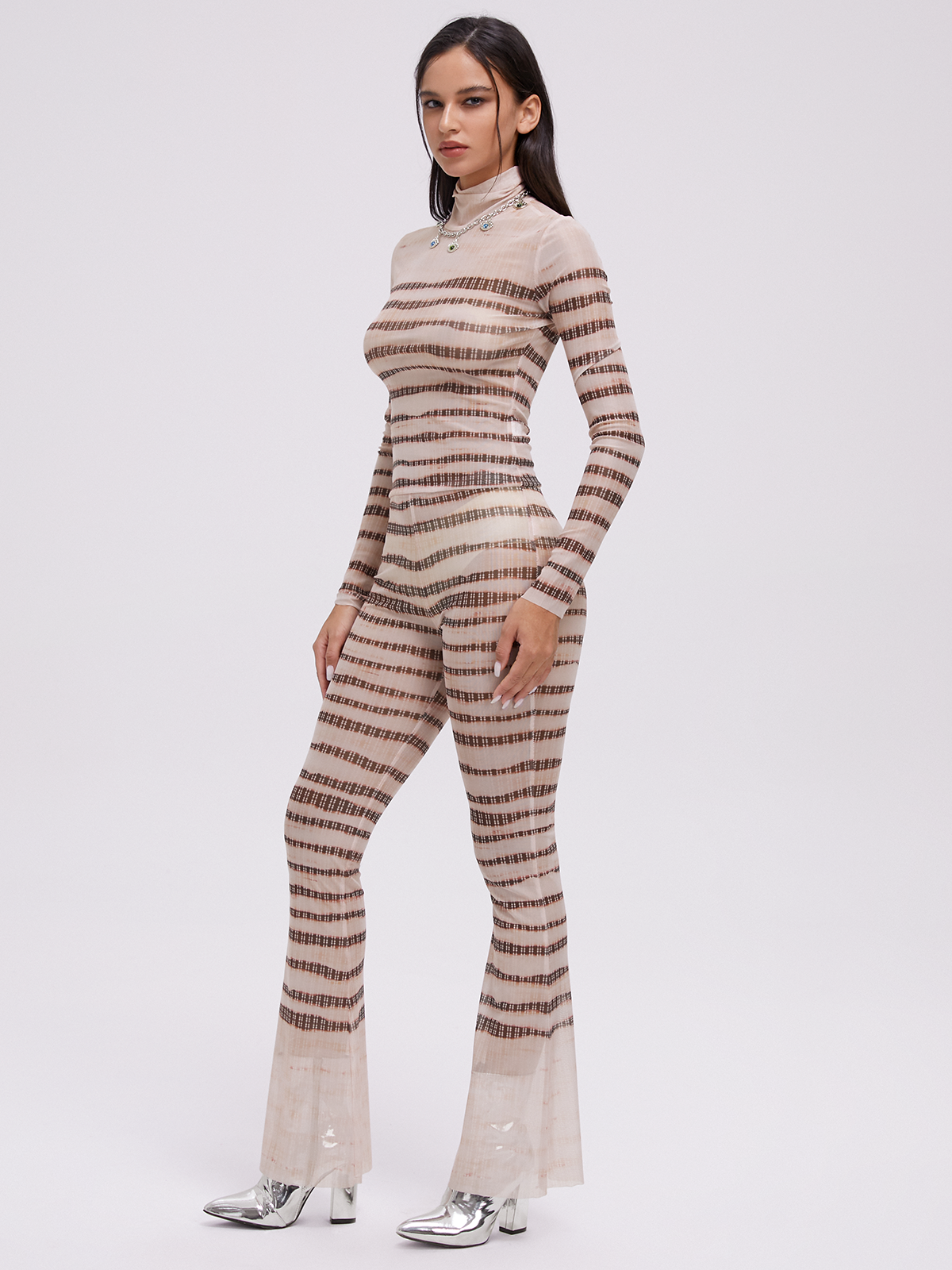 Striped Long Sleeve Top With Pants Two-Piece Set