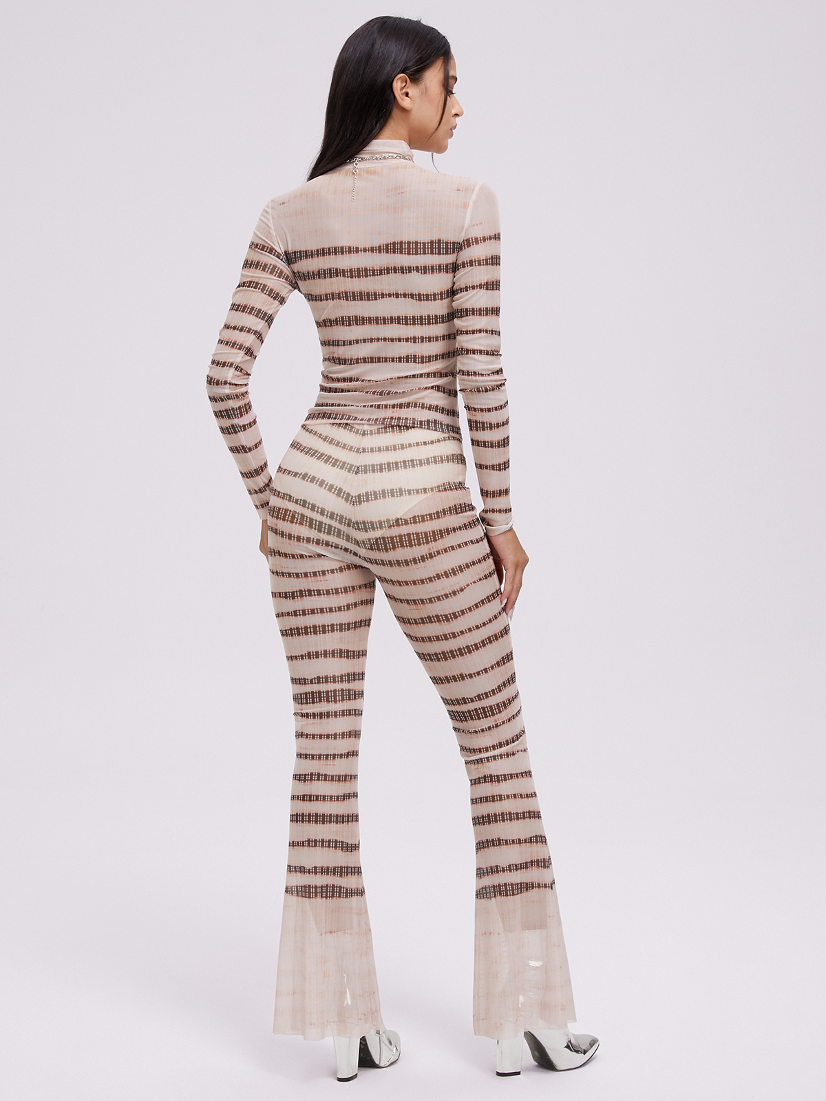 Striped Long Sleeve Top With Pants Two-Piece Set