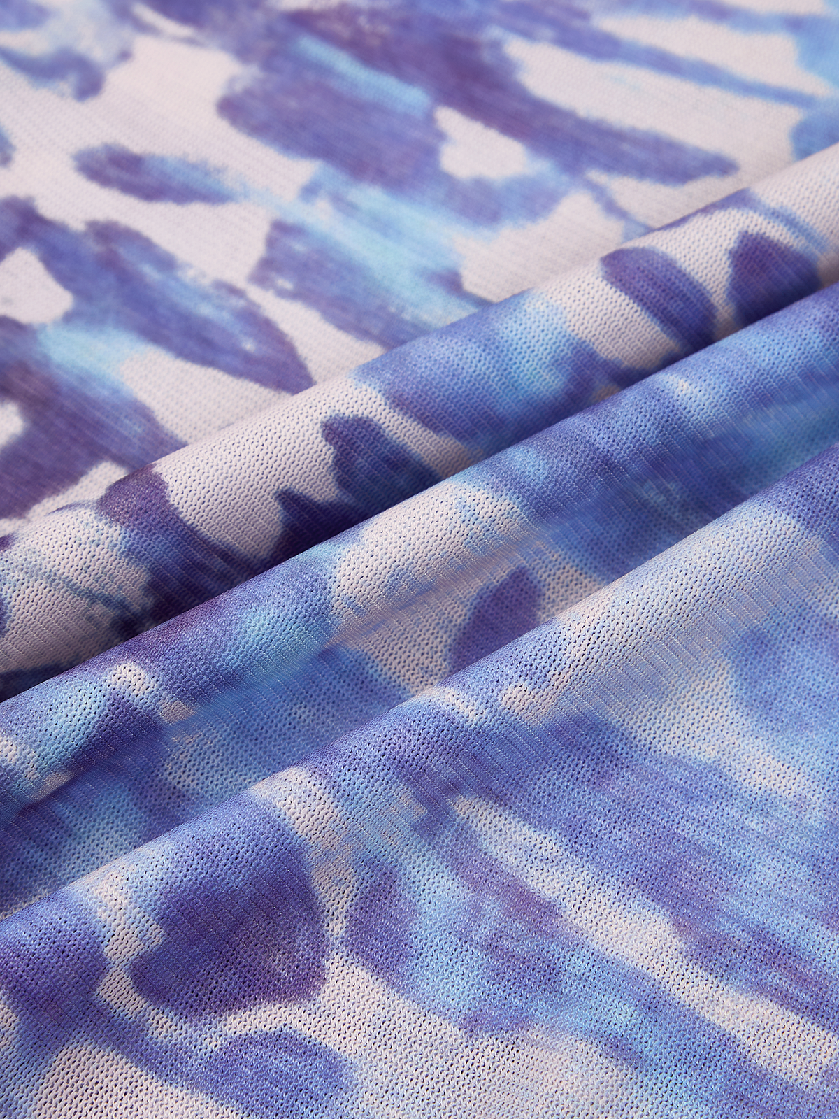 Ruffles Asymmetrical Design Tie-Dye Pattern Top With Skirt Two-Piece Set