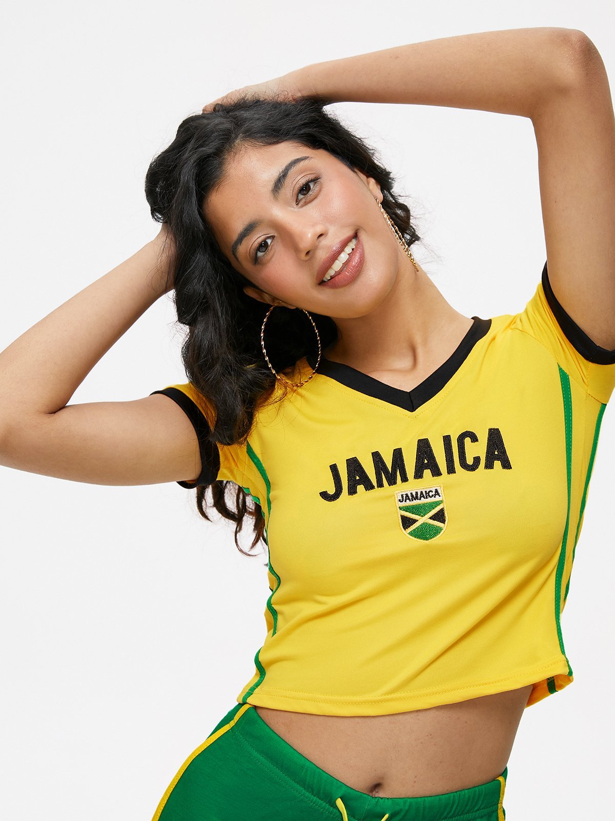 Jamaica Crew Neck Text Letters Short Sleeve T-Shirt
