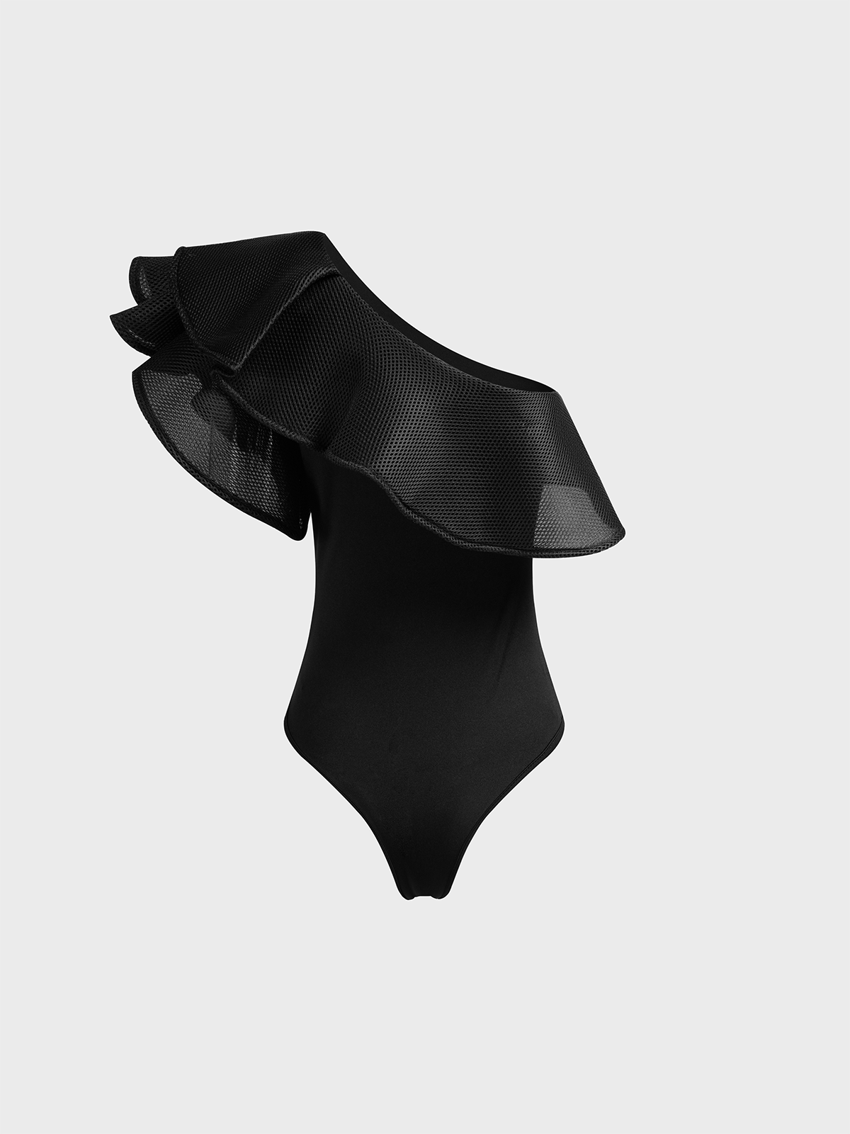 ruffles asymmetrical design One Shoulder Plain Sleeveless Jumpsuit