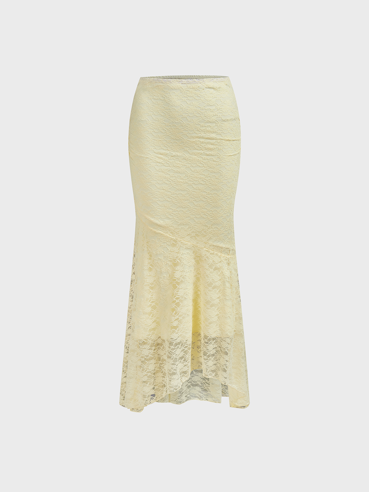 Lace lace Plain Maxi Skirt