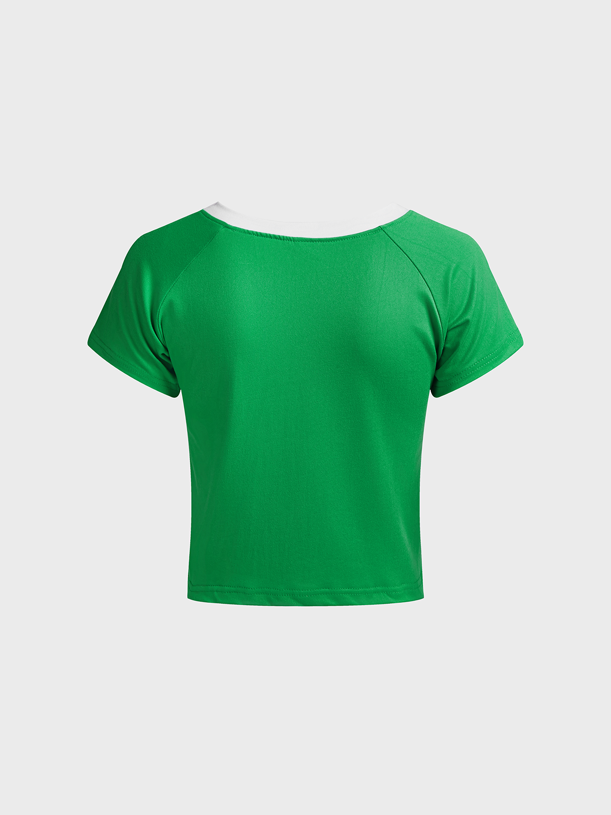 V Neck Color Block Short Sleeve T-shirt