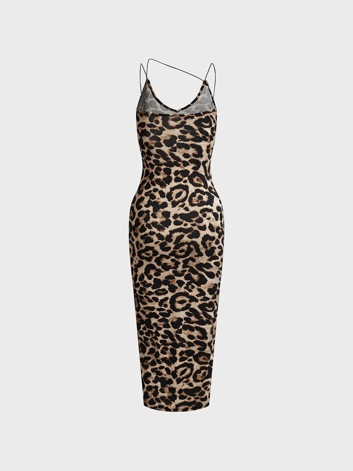 cut out Spaghetti Leopard Sleeveless Maxi Dress