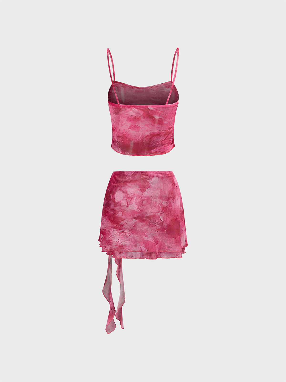Tie-Dye Pattern Top With Skirt Two-Piece Set