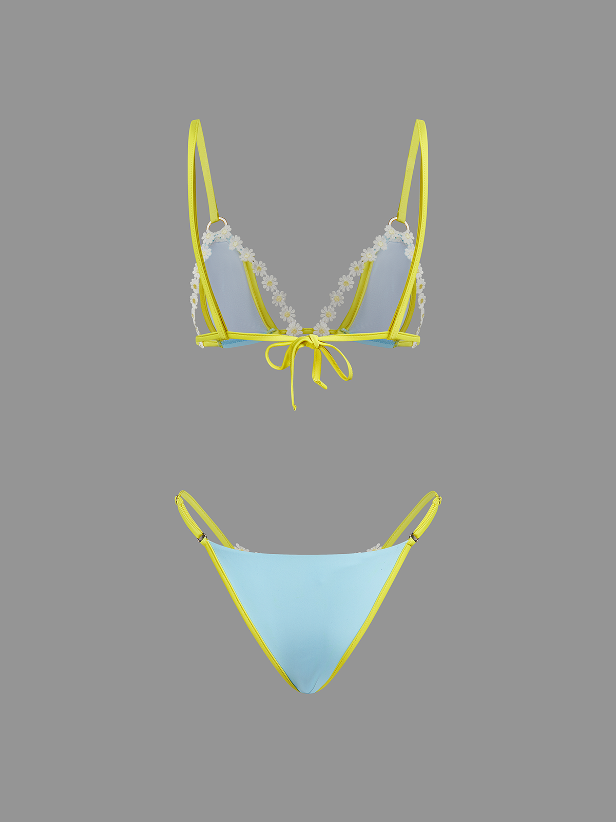 Cut Out Color Block Bikini