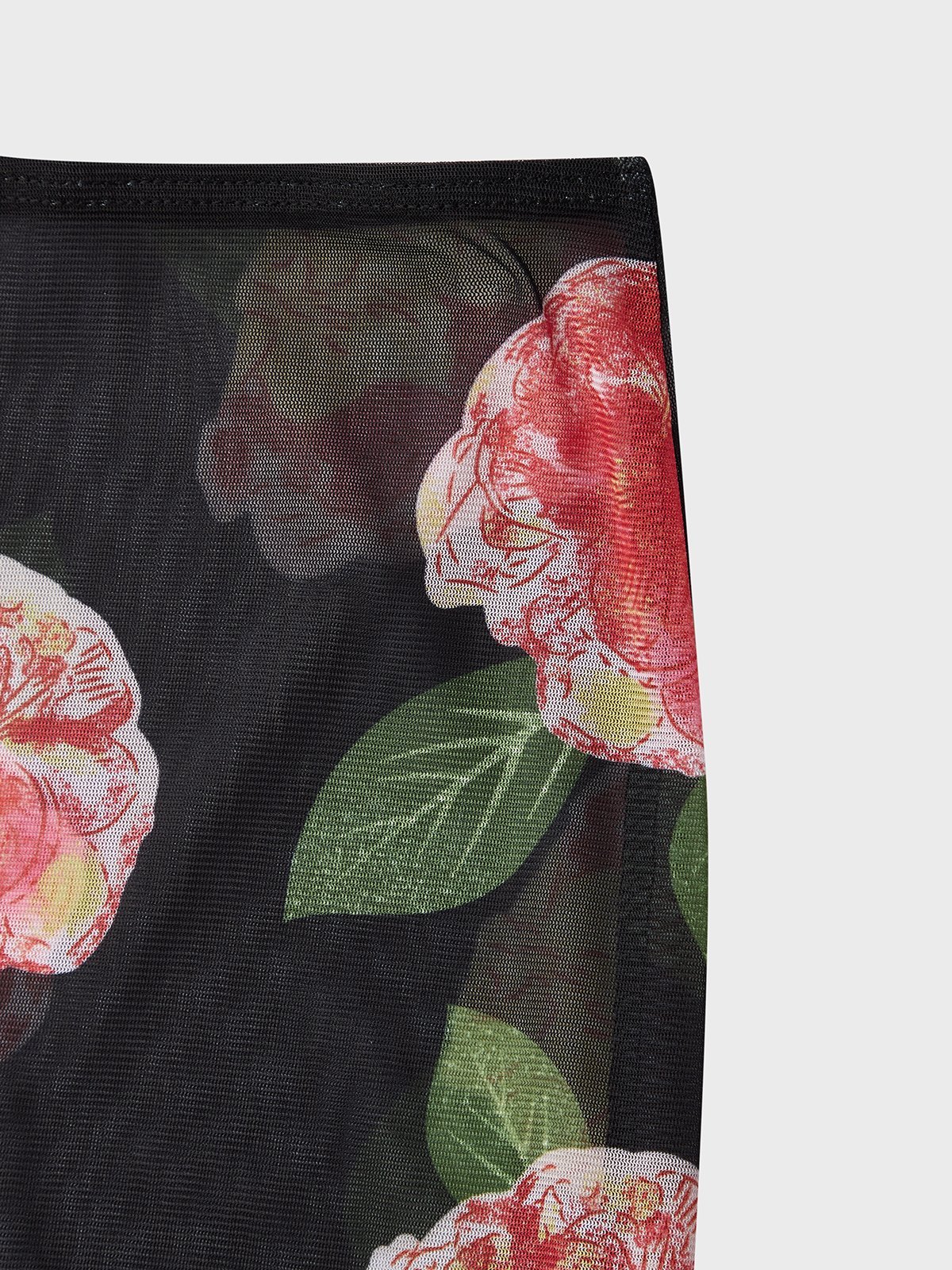 mesh Floral Maxi Skirt