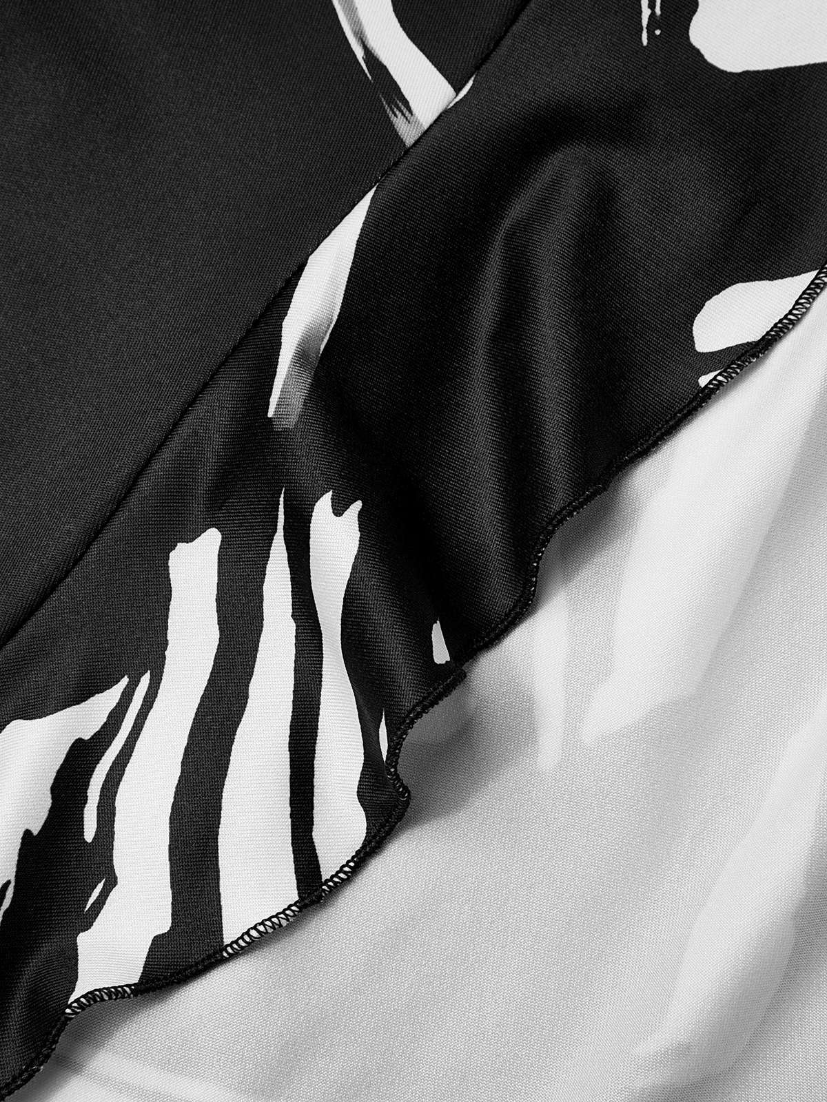Halter Abstract Stripes Sleeveless Midi Dress