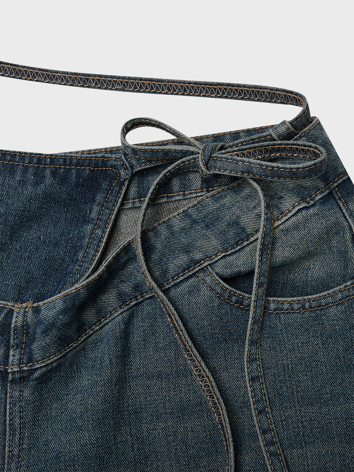 Cut Out Plain Straight Pants Jeans