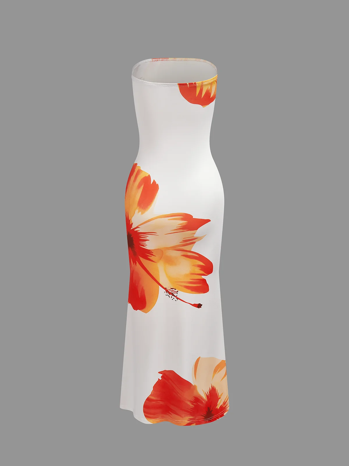 Strapless Floral Sleeveless Maxi Dress