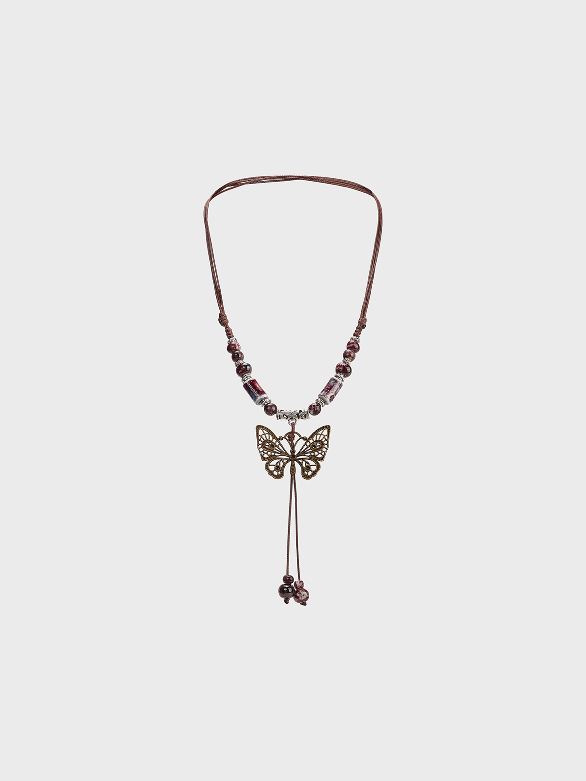 Natural Stone Butterfly Necklace
