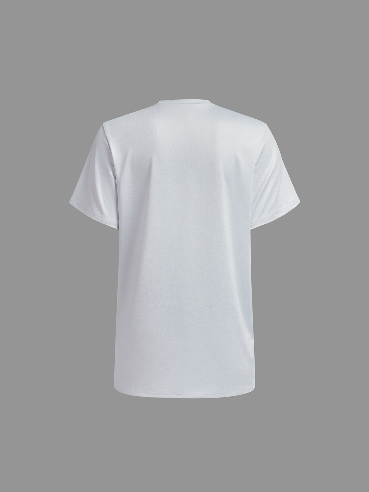 Jersey Body Print Crew Neck Plain Short Sleeve T-shirt