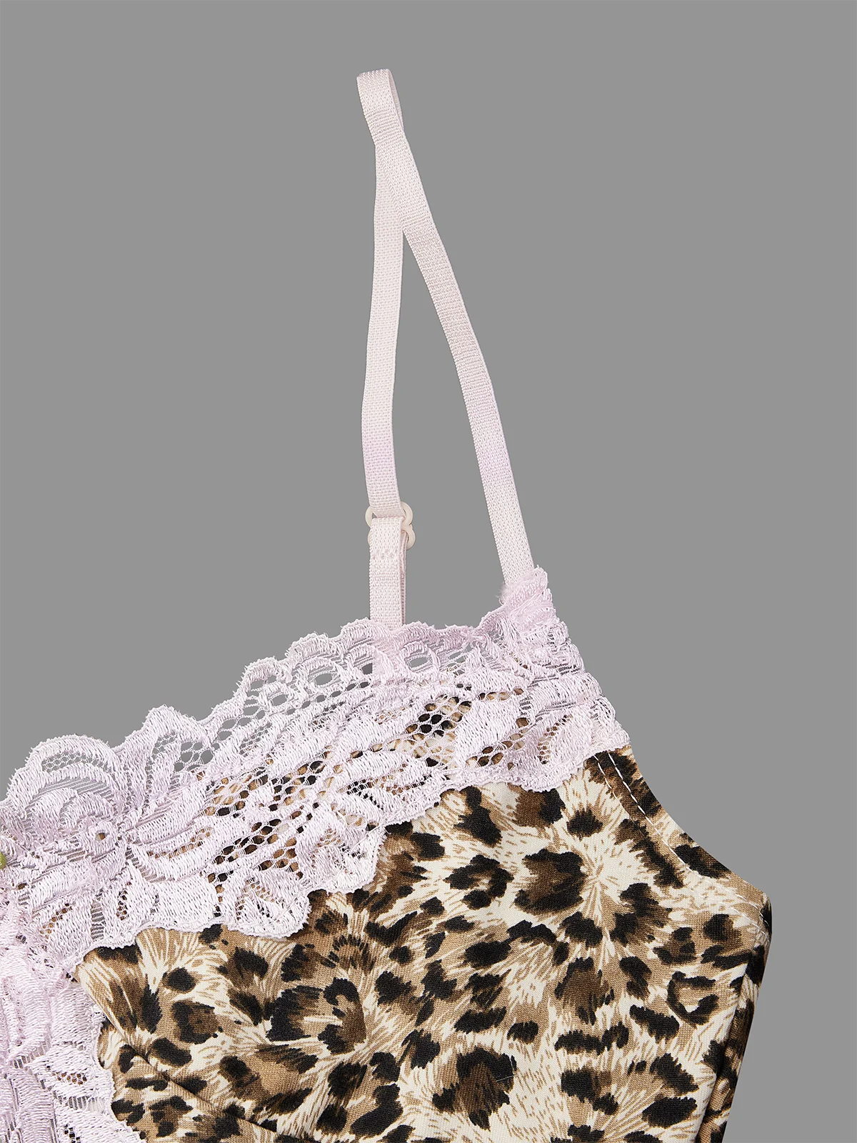 Lace Spaghetti Leopard Cami