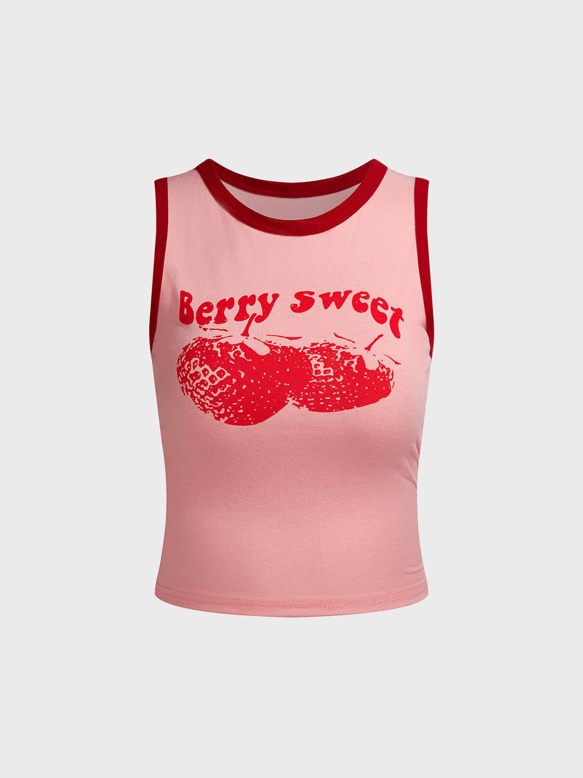 Jersey Crew Neck Fruit Tank Top