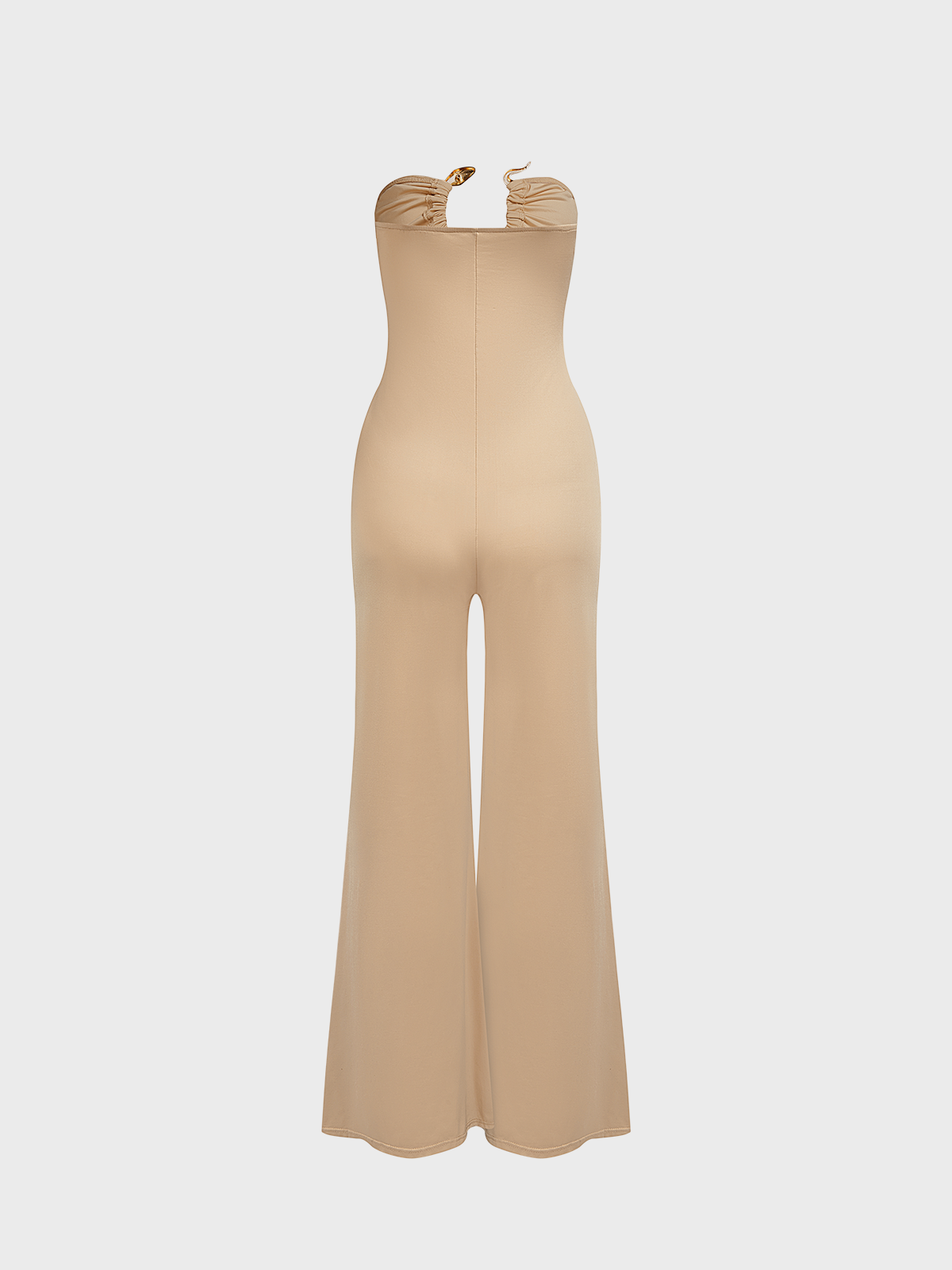 Jersey Cut Out Strapless Plain Sleeveless Jumpsuit