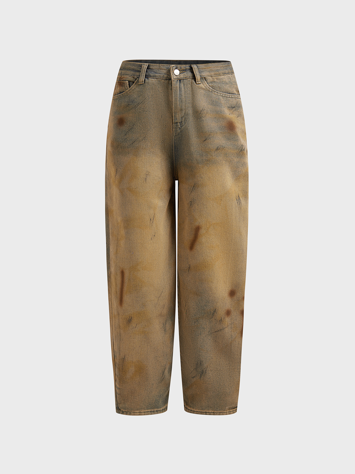 Denim Tie-Dye Pattern Straight Pants Jeans