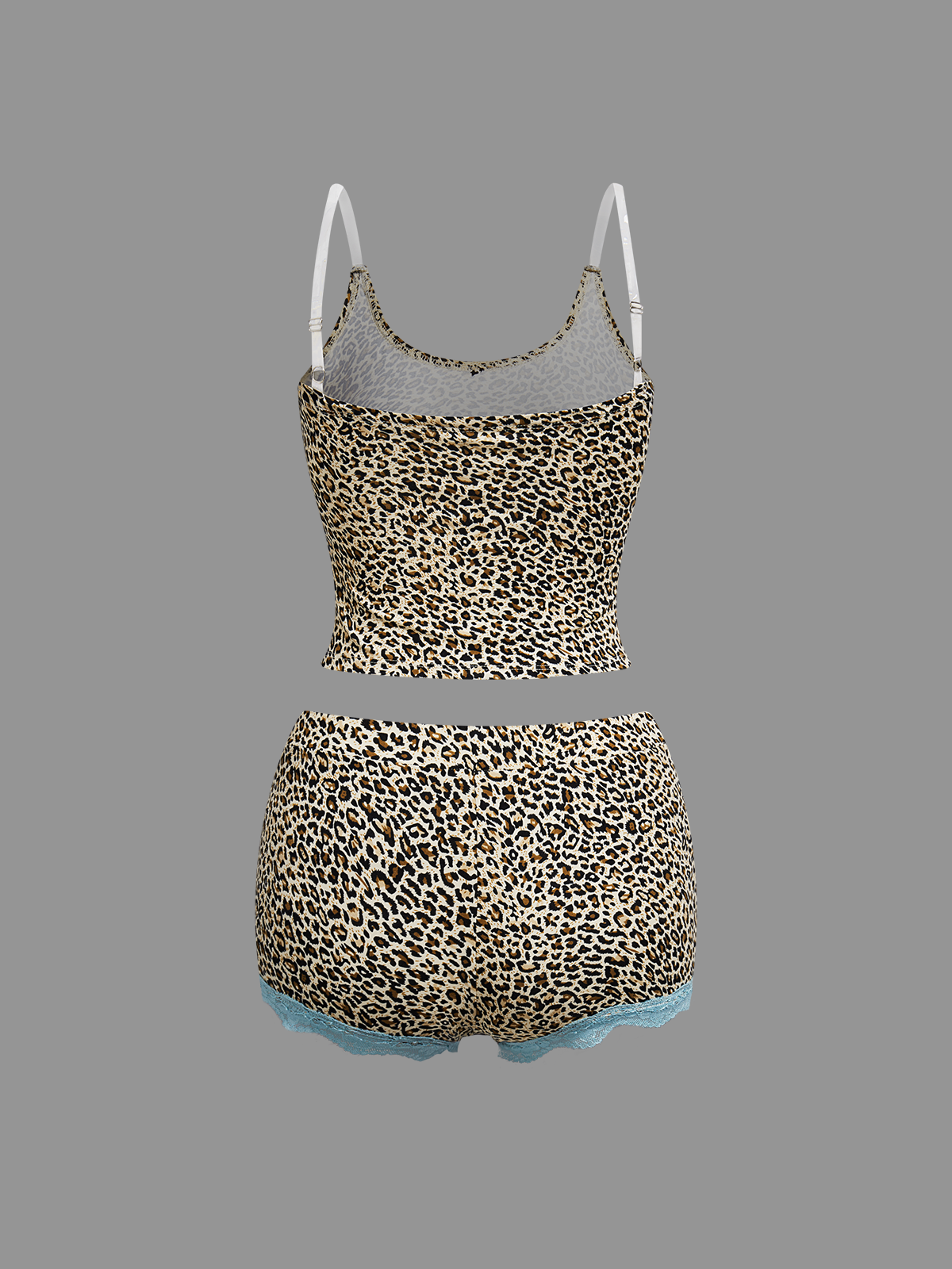 Jersey Leopard Top With Pants Two-Piece Set