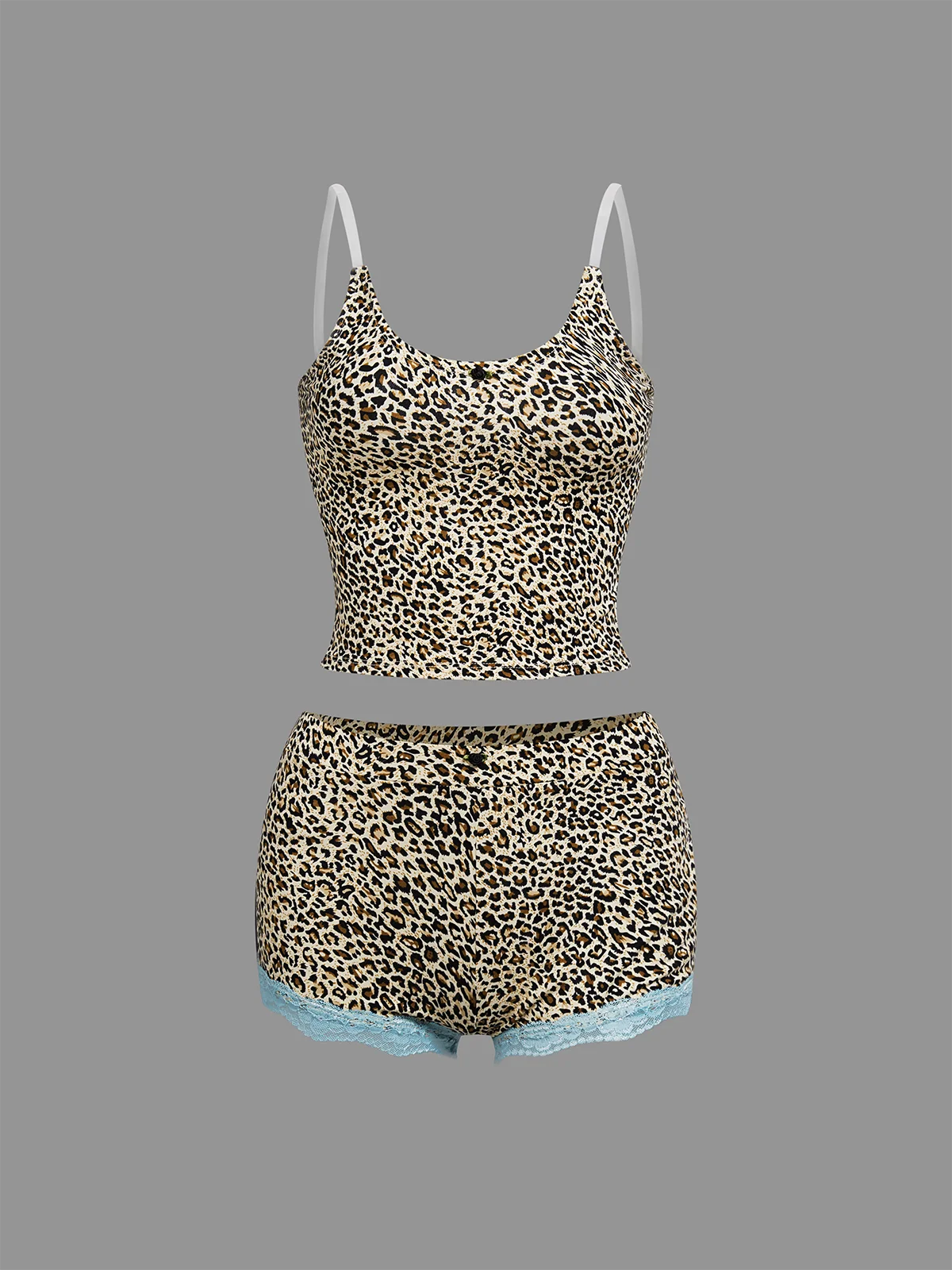 Jersey Leopard Top With Pants Two-Piece Set