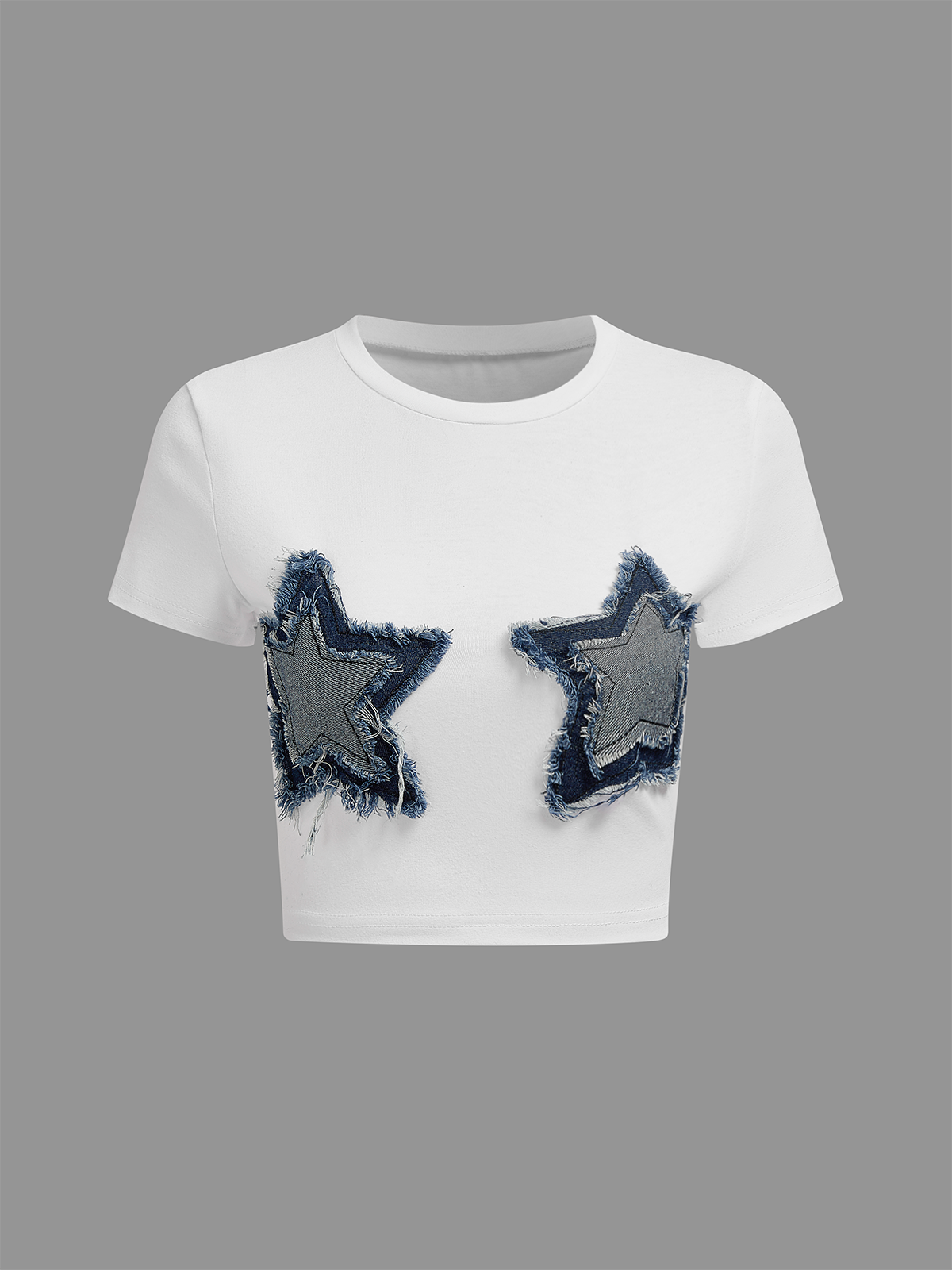 Jersey Crew Neck Star Short Sleeve T-shirt