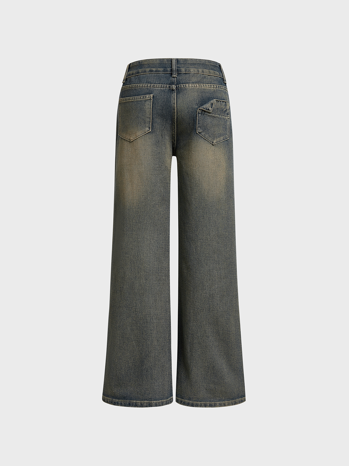 Denim Plain Straight Pants Jeans