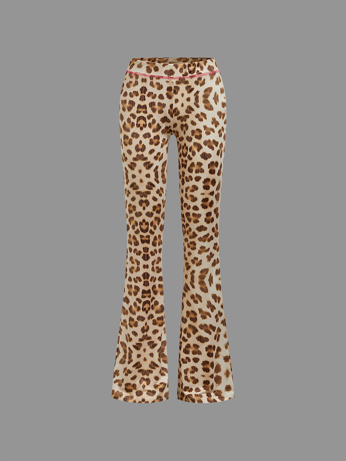 Jersey Leopard Top With Pants Two-Piece Set