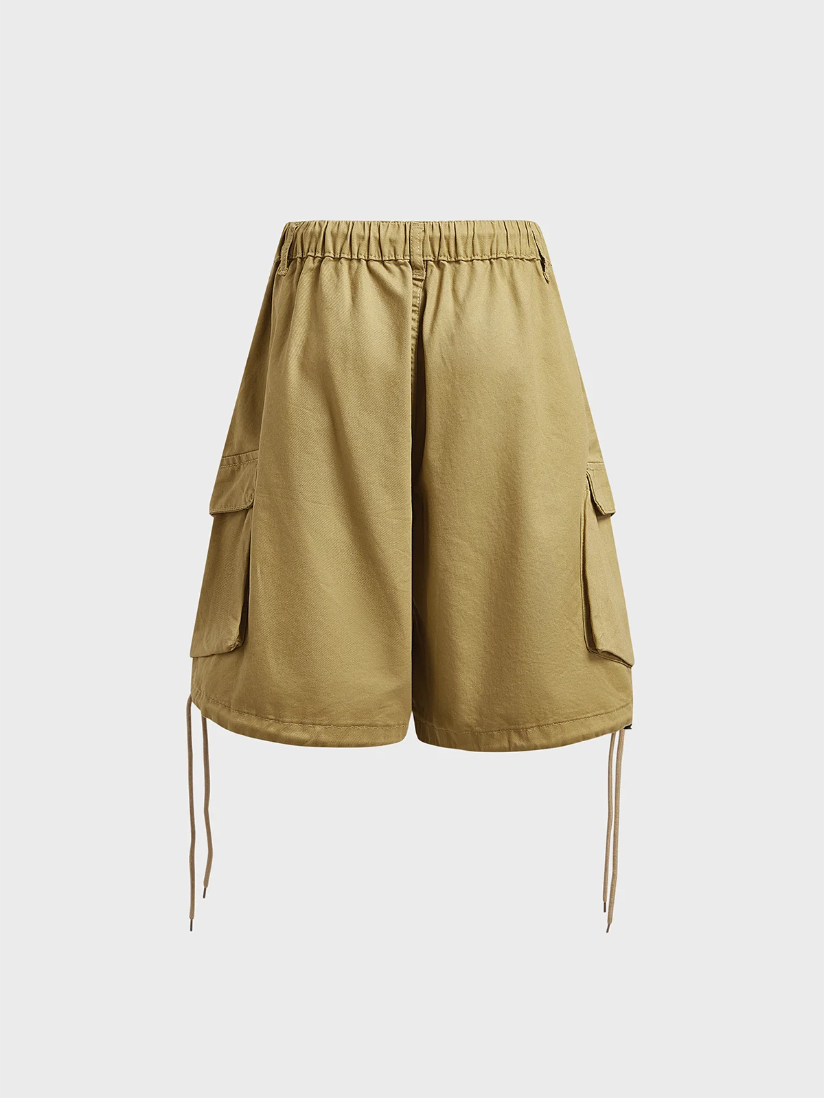 Twill Plain Straight Pants Shorts