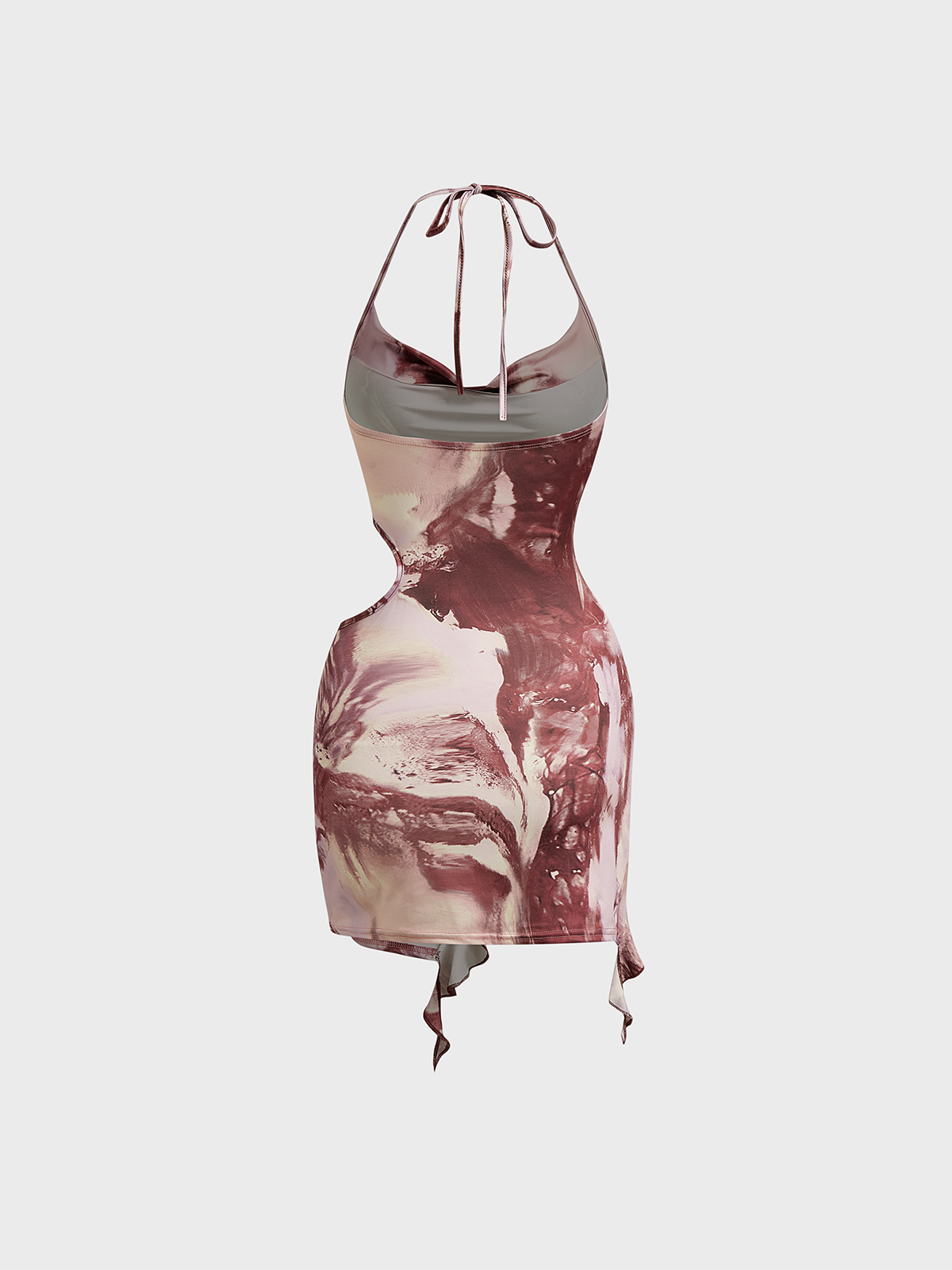 Halter Abstract Sleeveless Mini Dress