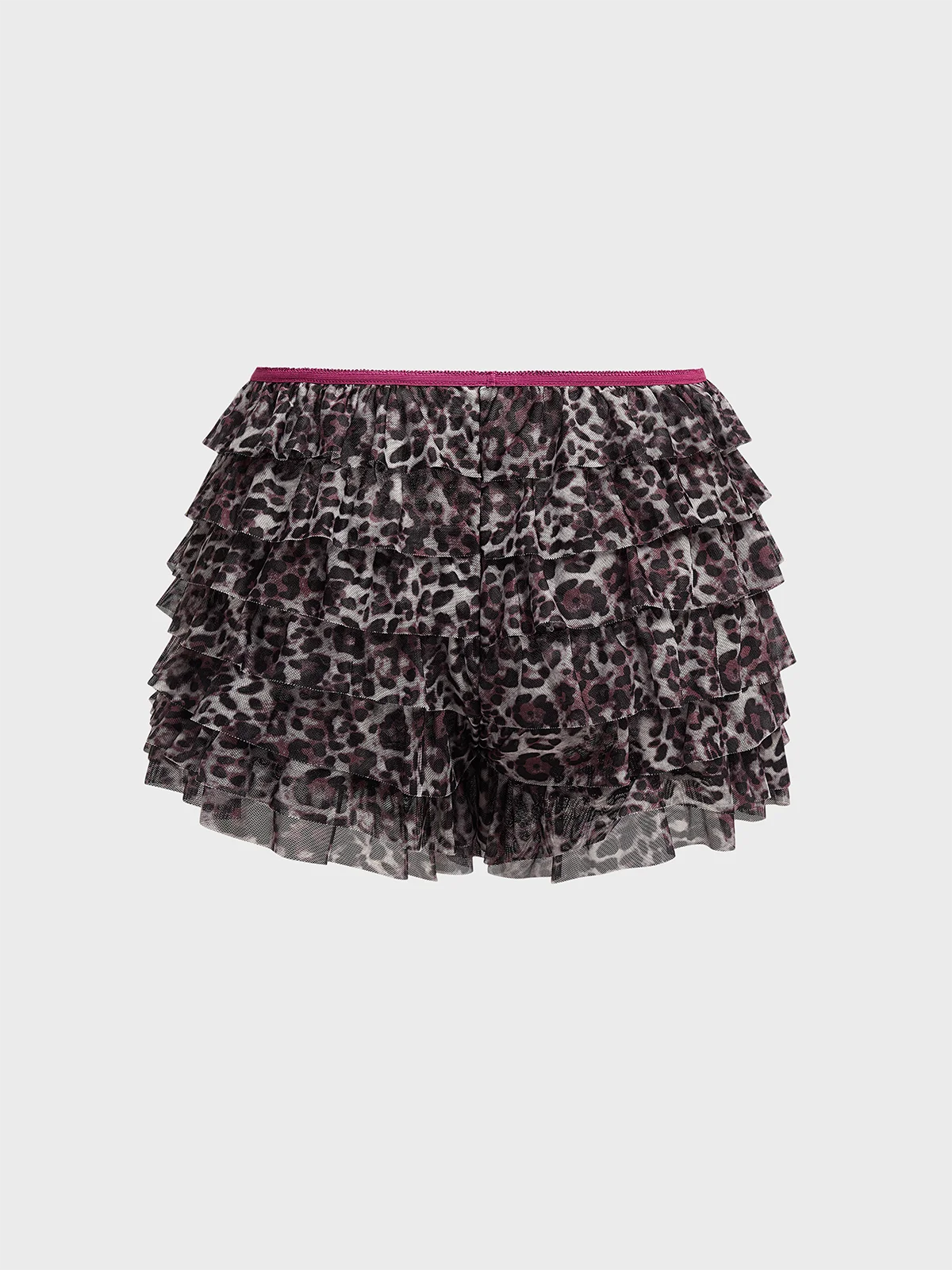 Mesh Leopard Straight Pants Shorts