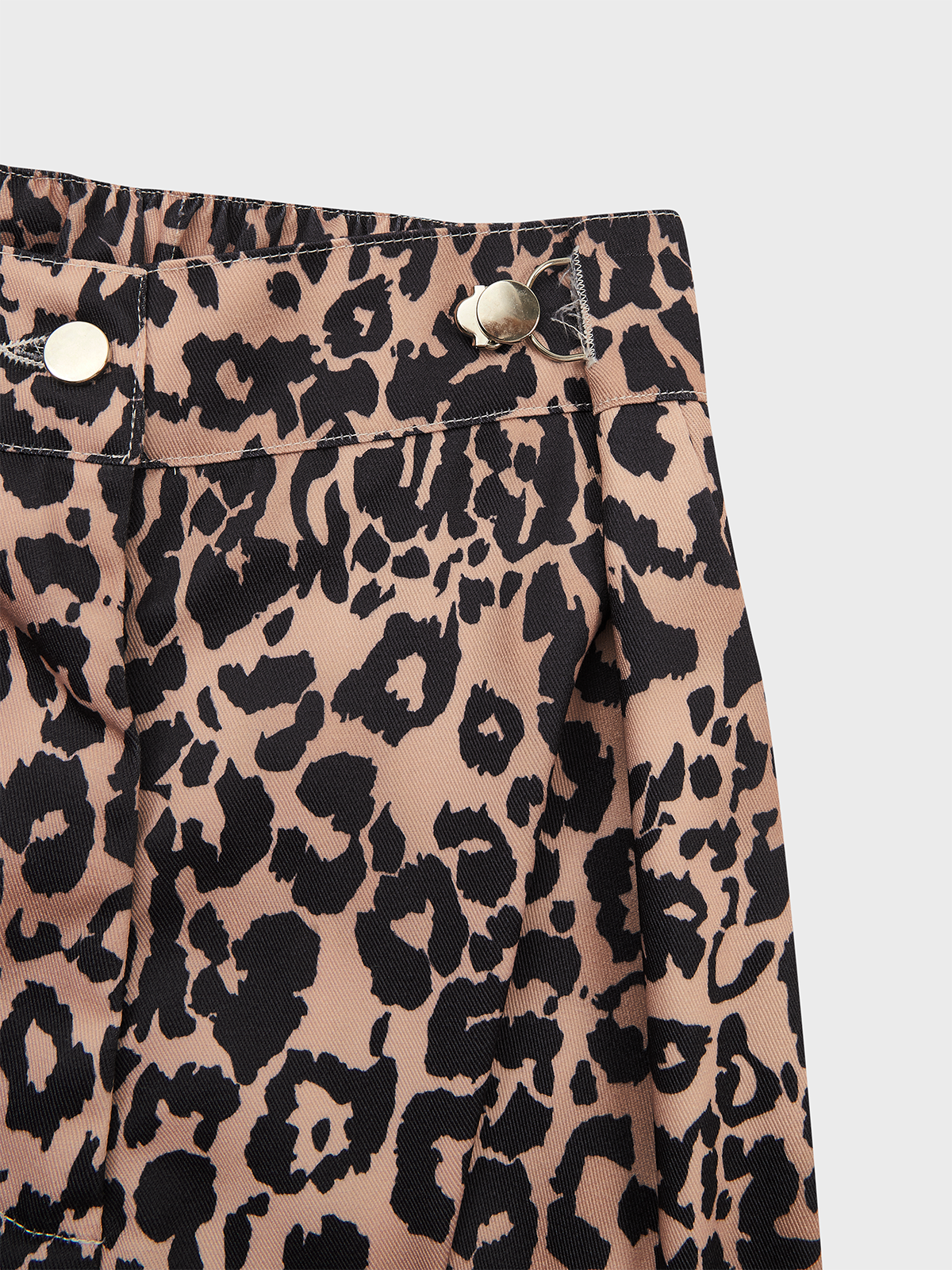 Polyester Cotton Leopard Wide Leg Pants Fashion Pants