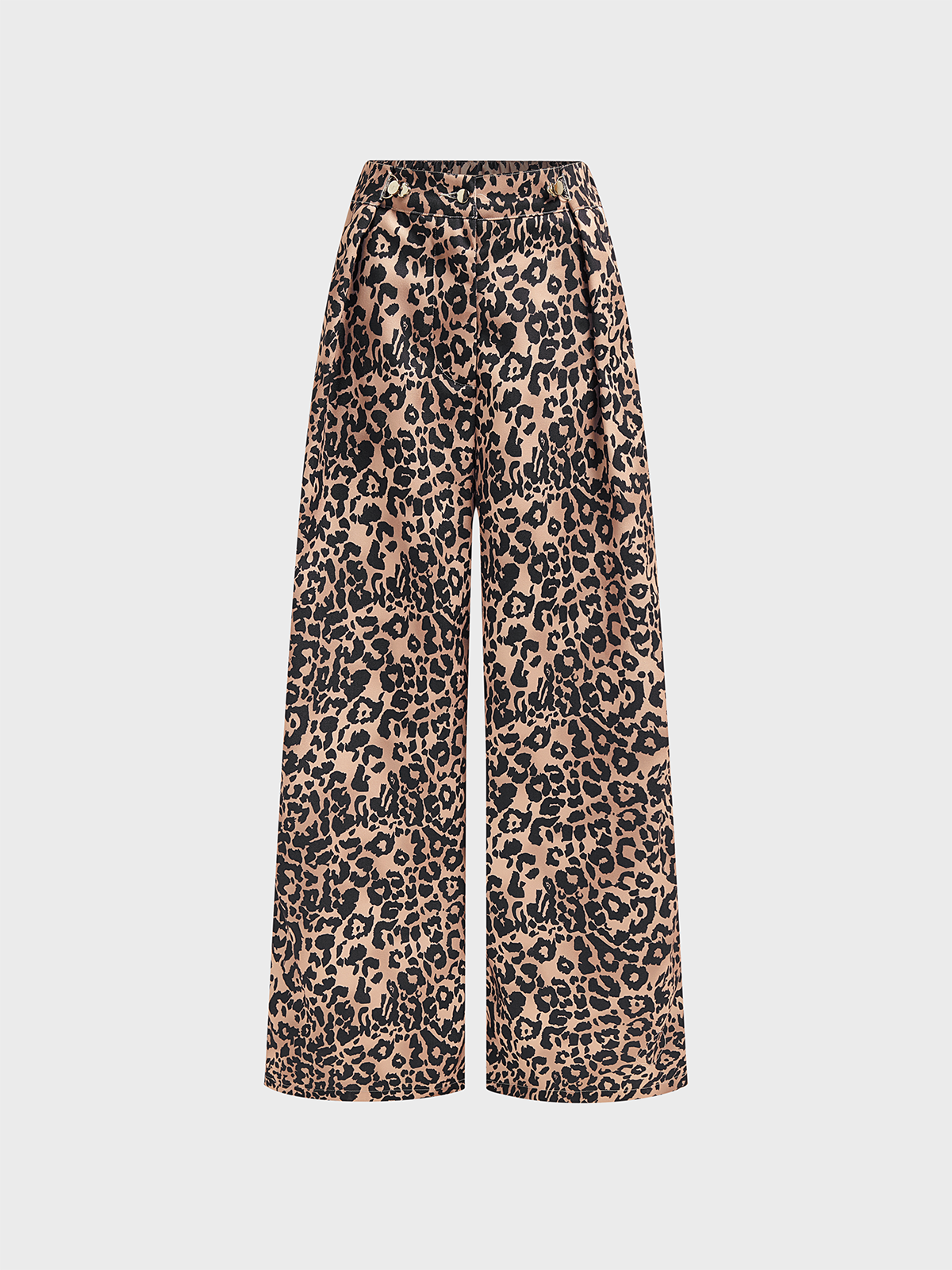 Polyester Cotton Leopard Wide Leg Pants Fashion Pants