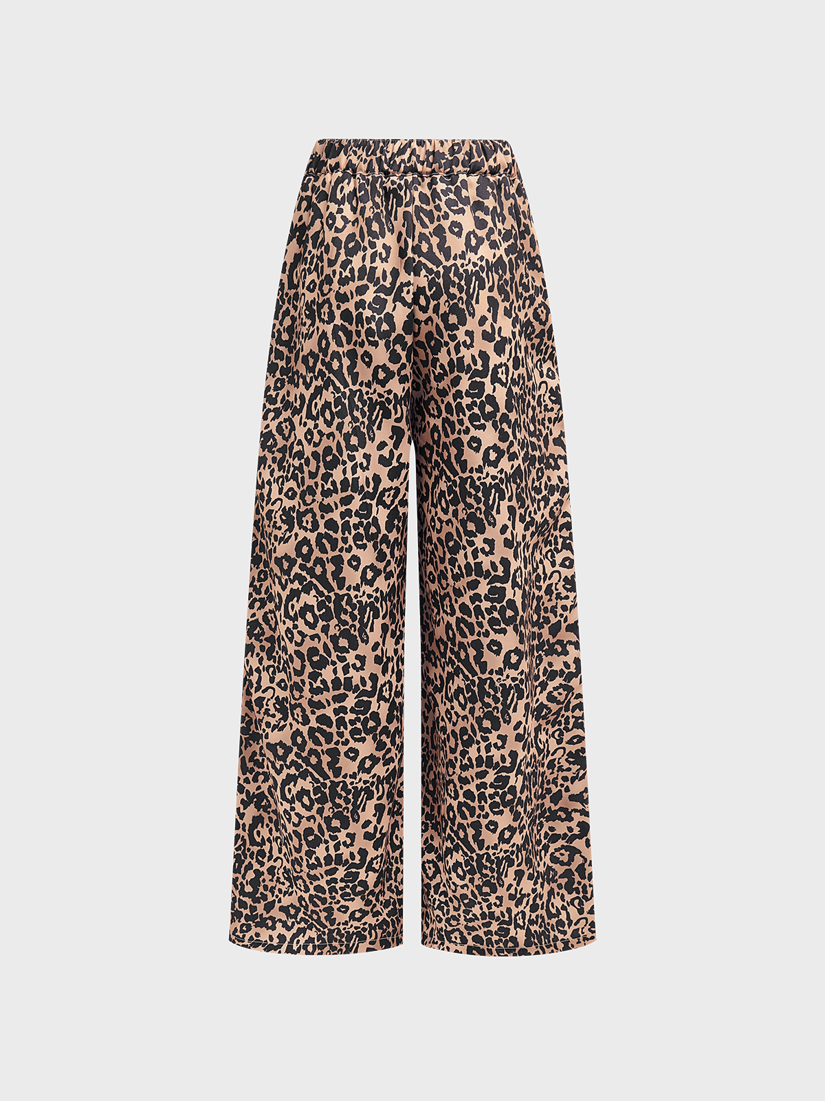 Polyester Cotton Leopard Wide Leg Pants Fashion Pants