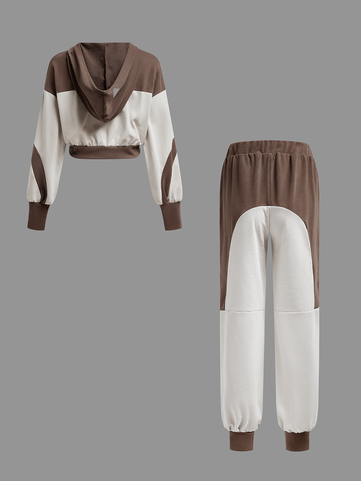 Jersey Color Block Top With Pants Two-Piece Set